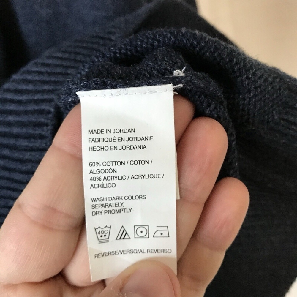 Van Heusen 1/4 Zip Knit Sweater Men’s Size Large Blue Mock Neck - Picture 9 of 14